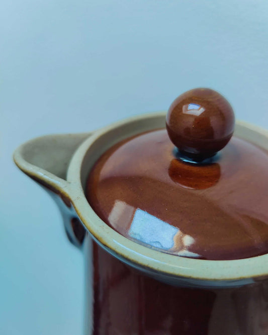 Bourne Denby Coffee Pot & Milk Jug Set - Homestead Brown Glaze, England c.1960