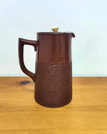 Gibsons & Sons - Stoneware Coffee Pot with Metal Flip Lid, Burslem c.1920