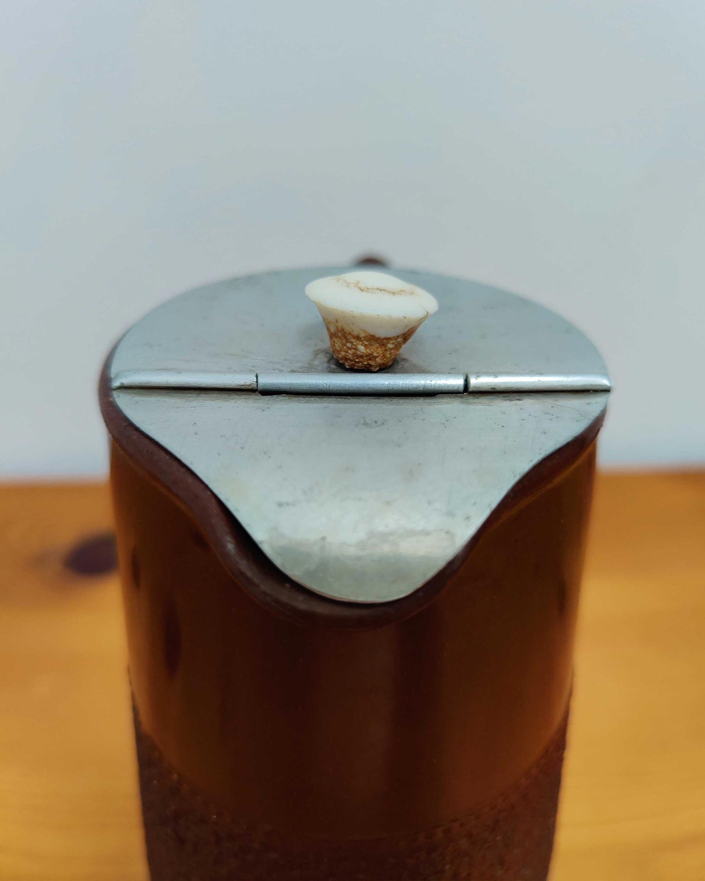 Gibsons & Sons - Stoneware Coffee Pot with Metal Flip Lid, Burslem c.1920