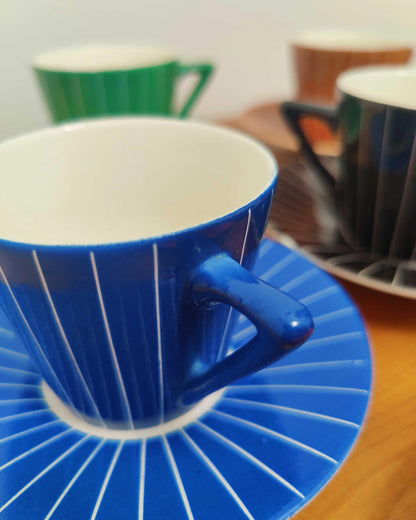 Granit Hungary Multicolour Cup & Saucer Set - Six Colours, Original Box c.1960