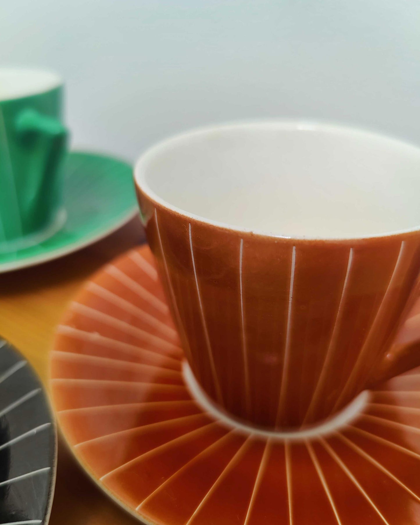 Granit Hungary Multicolour Cup & Saucer Set - Six Colours, Original Box c.1960