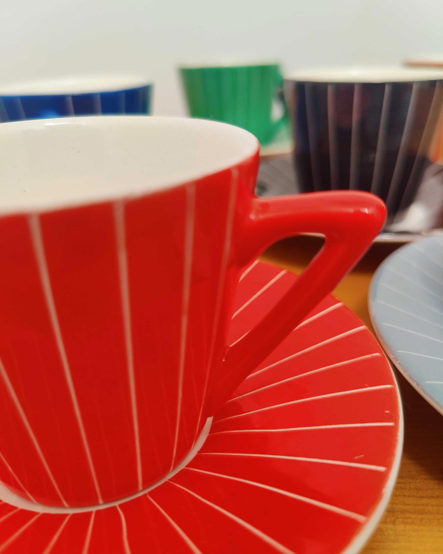 Granit Hungary Multicolour Cup & Saucer Set - Six Colours, Original Box c.1960