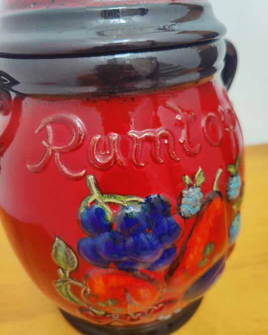 Scheurich Keramik West German Rumtopf Preserving Jar - Volcanic Red Flambé Glaze, Model 865-31, c.1970