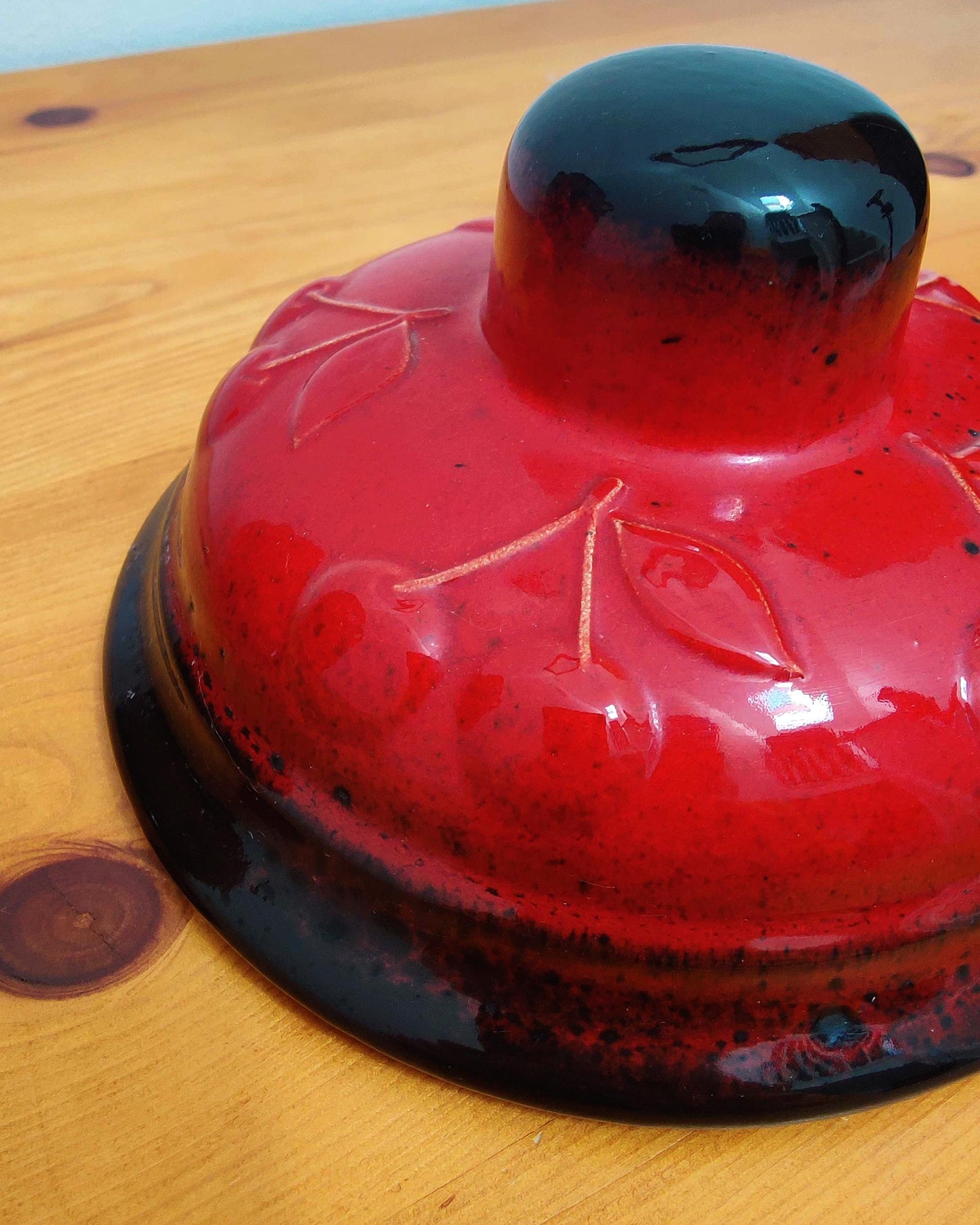 Scheurich Keramik West German Rumtopf Preserving Jar - Volcanic Red Flambé Glaze, Model 865-31, c.1970